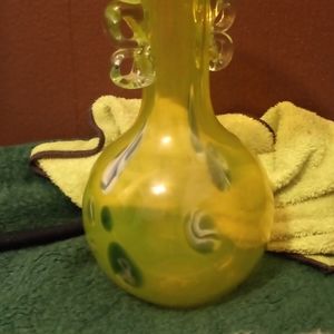 Vintage yellow Crystal vase